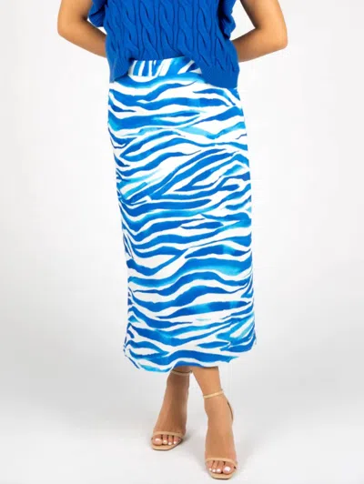 Sincerely Ours Amaya Midi Skirt In Blue/white