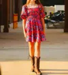 Sincerely Ours Arnette Sunrise Solstice Poplin Dress In Hot Pink In Multi