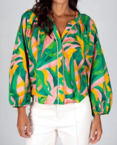 Sincerely Ours Blakely V-neck Top In Tropical Multi