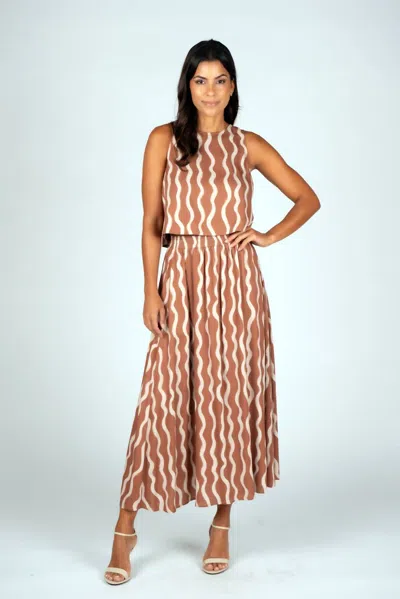 Sincerely Ours Bronte Midi Skirt In Brown