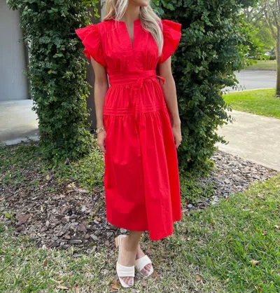 Sincerely Ours Cala Midi Dress In Red