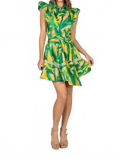 Sincerely Ours Cara Dress In Green Tropical