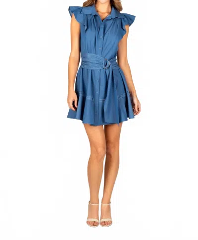 Sincerely Ours Cara Mini Dress In Denim In Blue