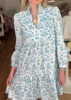Sincerely Ours Claire Midi Dress In Blue Toile In Multi