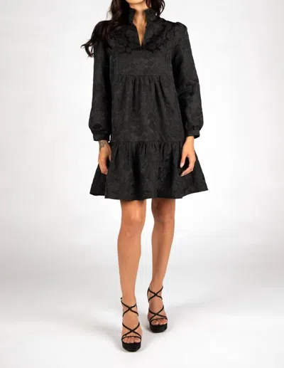 Sincerely Ours Claire Mini Dress In Black Brocade