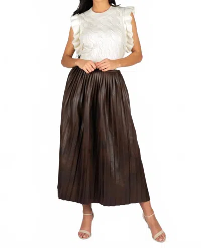 Sincerely Ours Claudette Pleated Skirt In Chocolate Brown In Purple