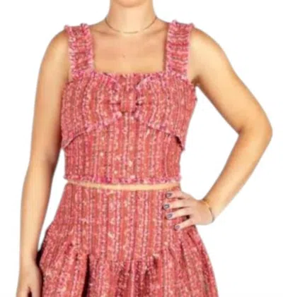 Sincerely Ours Ellie Top In Pink Multi Tweed
