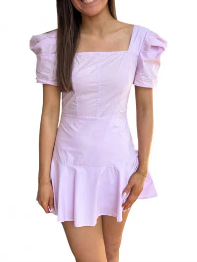 Sincerely Ours Emma Puff Sleeves Romper In Lavender In Purple