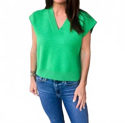 Sincerely Ours Emma Ribbed Knit Vest In Emerald In Green
