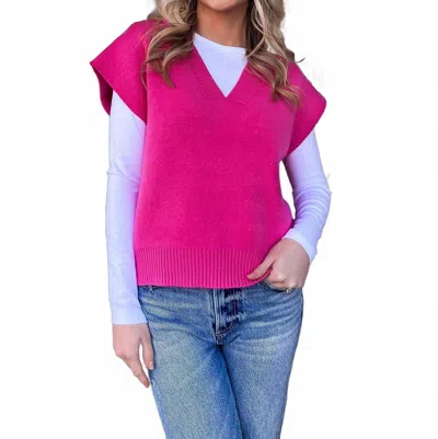 Sincerely Ours Emma Ribbed Knit Vest In Fuschia In Multi