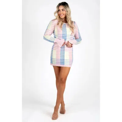 Sincerely Ours Heartthrob Sweater In Pastel Plaid