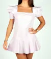 Sincerely Ours Kimberly Puff Sleeve Romper In Lavender In Purple