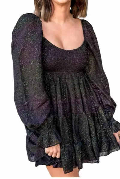 Sincerely Ours Kinsley Dress In Black In Blue