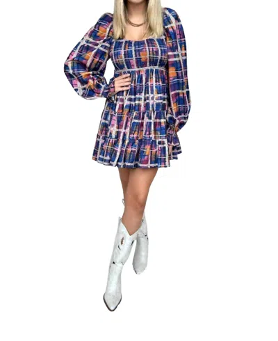 Sincerely Ours Kinsley Mini Dress In Grunge Plaid In Multi