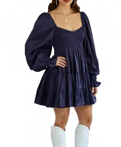 Sincerely Ours Kinsley Mini Dress In Smoke Blue