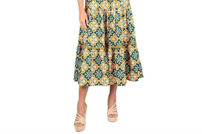 Sincerely Ours Lena Midi Dress In Clementine Tile In Multi