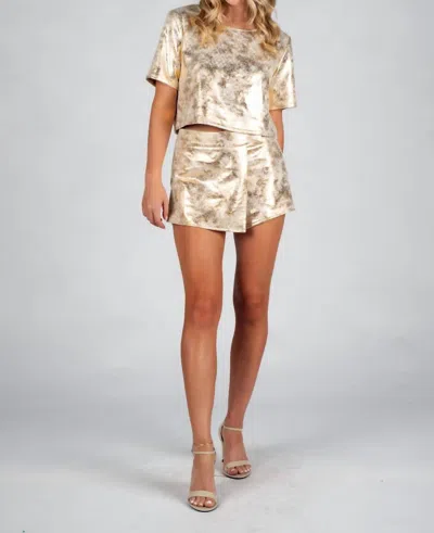 Sincerely Ours Matilda Short Sleeve Top In Gold Ponte