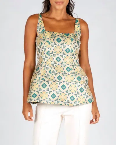 Sincerely Ours Mirabell Jacquard Patterned Tank Top In Multi In Yellow