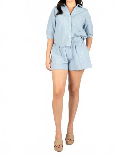 Sincerely Ours Nicola Stripe Shorts In Blue In Multi