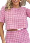Sincerely Ours Nina Crop Short Sleeve Top In Pink In Pink