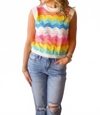 Sincerely Ours Over The Rainbow Sweater Vest In Rainbow Multi