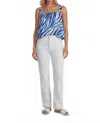 Sincerely Ours Pixie Tank In Blue Zebra In White