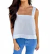 Sincerely Ours Pixie Tank In White Linen In White