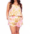 Sincerely Ours Pixie Tank Top In Spring Palms In Pink