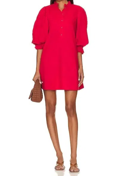 Sincerely Ours Pleated Sleeve Mini Dress In Pink In Red
