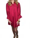 Sincerely Ours Romantic Long Sleeve Dress In Red In Red