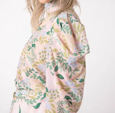 Sincerely Ours Rosie Floral Print Top In Pink In Beige