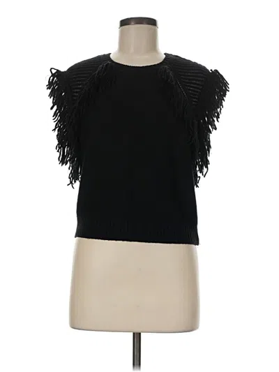 Pre-owned Sincerely Ours Short Sleeve Top Black Boatneck Tops