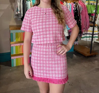 Sincerely Ours Sloanne Skirt In Pink Tweed