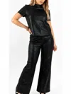 Sincerely Ours Snake Print Wide Leg Pants In Black In Black