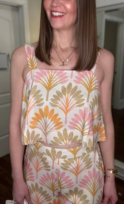 Sincerely Ours Spring Palms Tank Top 3.5 In Palm Print