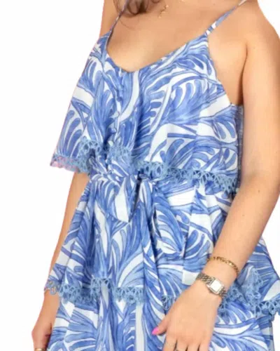 Sincerely Ours Suki Mini Dress In Palms In Blue
