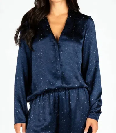 Sincerely Ours Thea Embellished Top In Navy In Blue