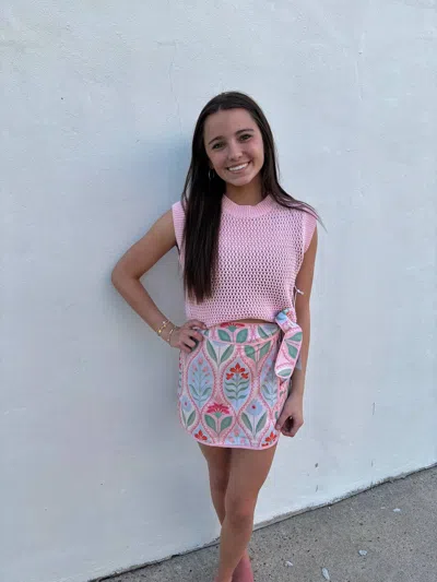 Sincerely Ours Tilly Skirt In Petal Trellis In Pink