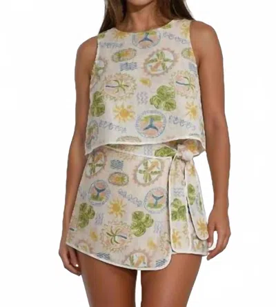 Sincerely Ours Tilly Wrap Skort In Seaside Scribbles In Neutral