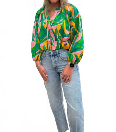 Sincerely Ours Tropical Rush Blakely Top In Green