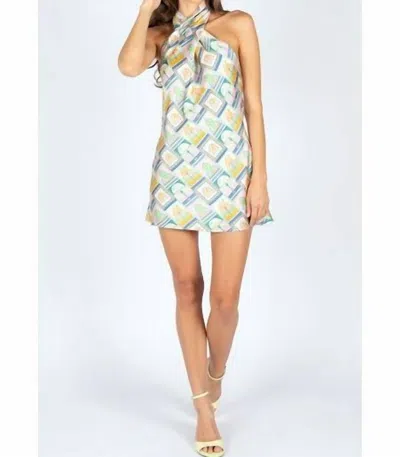 Sincerely Ours Valentina Halter Mini Dress In Multi