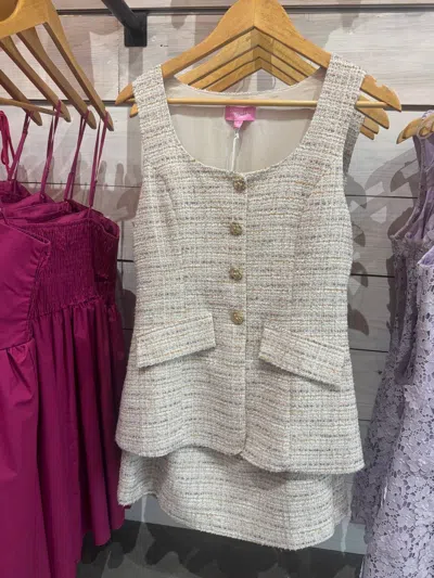 Sincerely Ours Women's Angeline Tweed Romper In Beige In Neutral