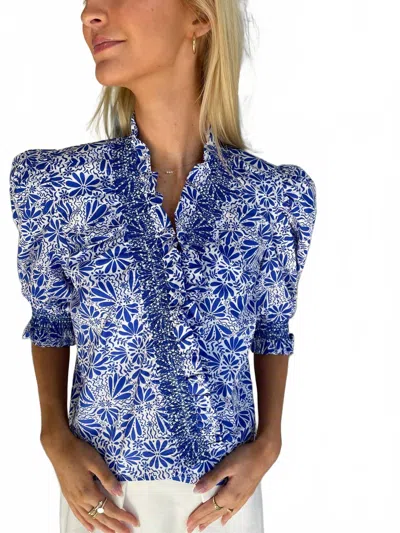 Sincerely Ours Women's Arabella Top In Blue And White In Multi