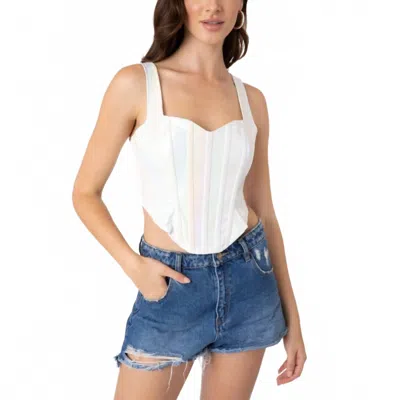 Sincerely Ours Women's Corset Top In Metallic White
