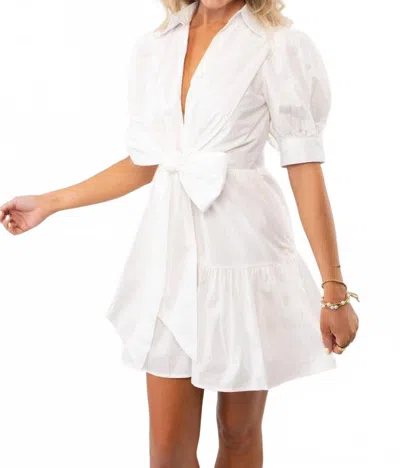 Sincerely Ours Women's Lolita Bow Poplin Mini Dress In White