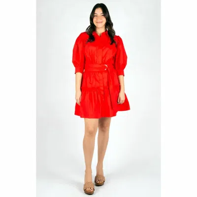 Sincerely Ours Yara Mini Dress In Red Poplin