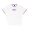 Sinclair 3d Logo Ringer White Purple T-shirt In White
