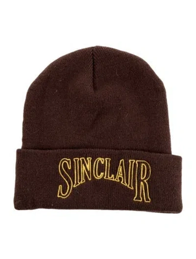 Pre-owned Sinclair Beanie Hat In Brown