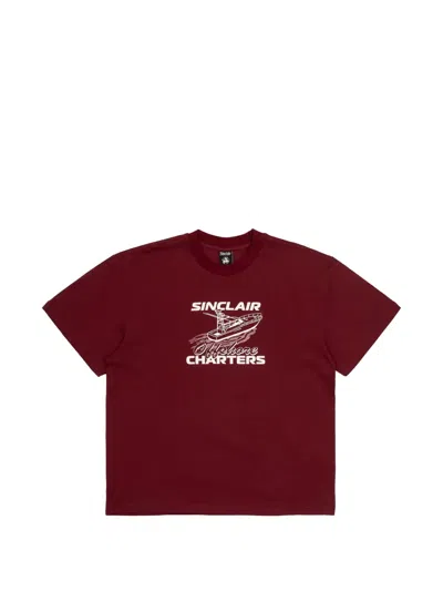 Sinclair Boat Print Short Sleeve T-shirt In Red