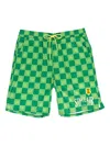 Sinclair Checkered Track Shorts In Green
